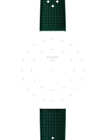 Focus on the lugs of Tissot Official Green Rubber Strap 20mm