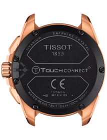 Back view of the watch case Tissot T-Touch Connect Solar