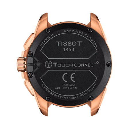 Back view of the watch case Tissot T-Touch Connect Solar