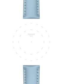 Focus on the lugs of Tissot Official Blue Leather Strap Lugs 18 mm