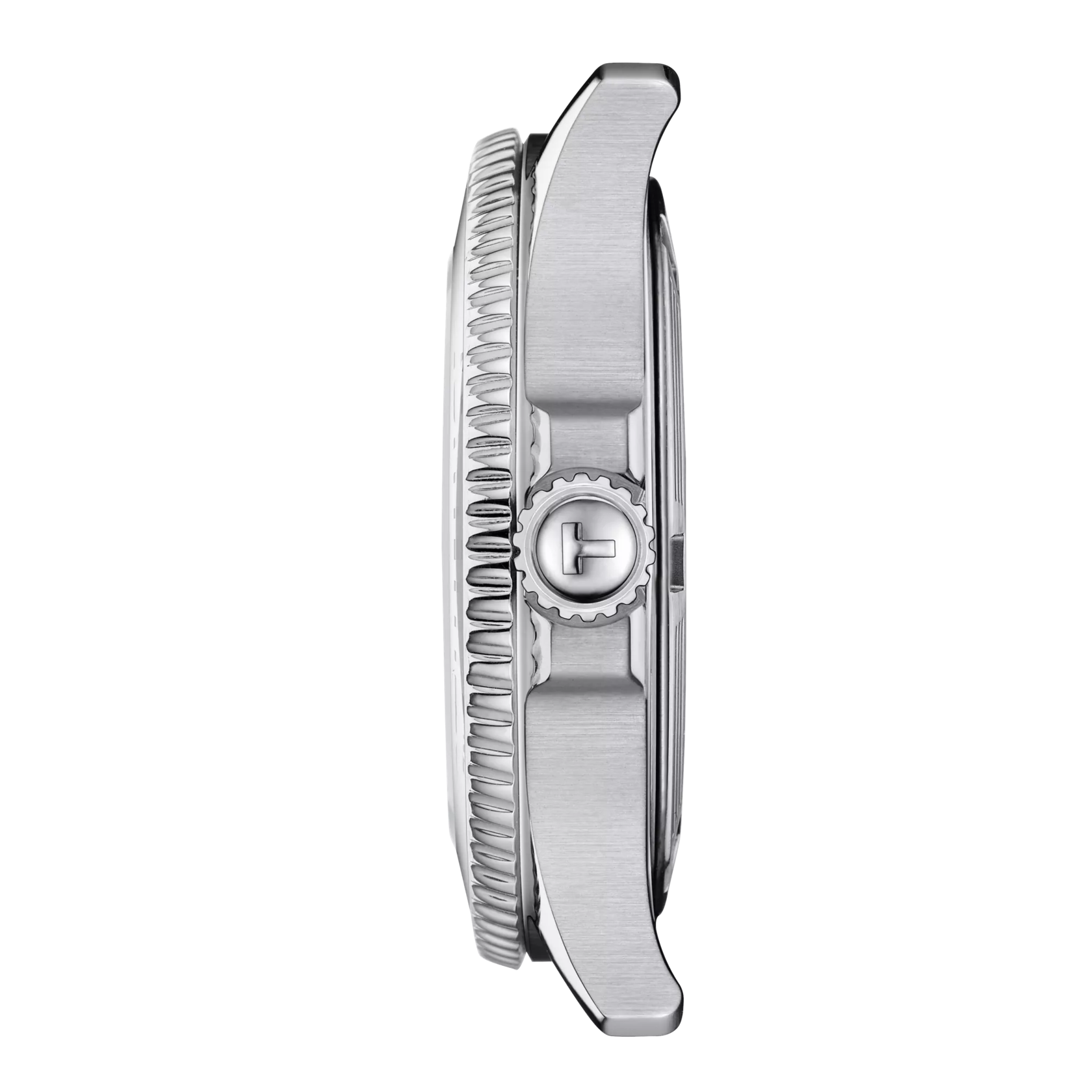 Profile view of the watch case Tissot Seastar 1000 36mm