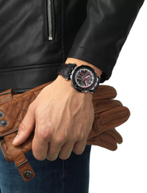 Simulation of the watch Tissot T-Race MotoGP Chronograph Limited Edition on a wrist
