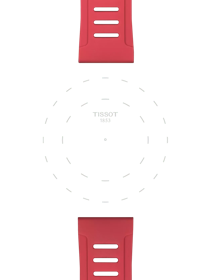 Tissot Official Red Silicone Strap Lugs 21 mm