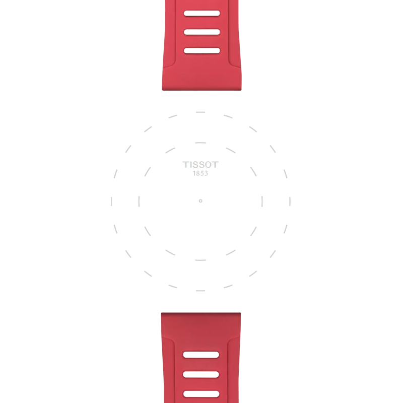 Tissot Official Red Silicone Strap Lugs 21 mm