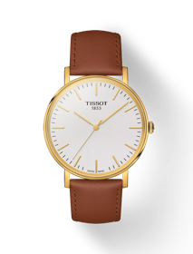 Front view of the watch Tissot Everytime 38mm with shadow