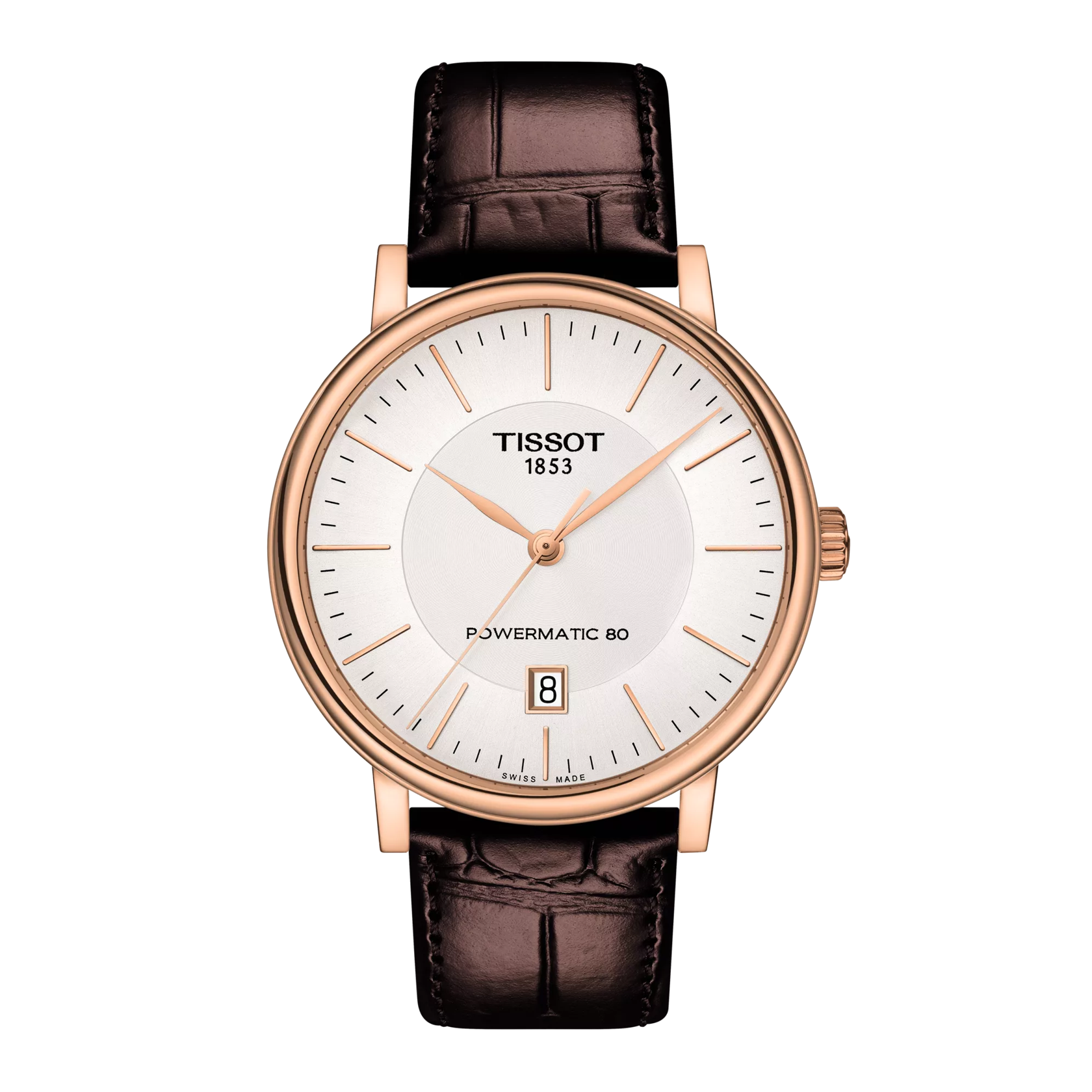 Vue de face de la montre Tissot Carson Premium Powermatic 80