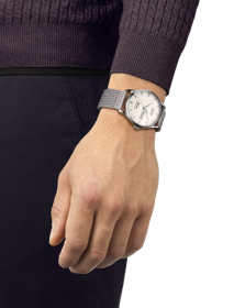 Simulación del reloj Tissot Heritage Visodate Powermatic 80 en la muñeca