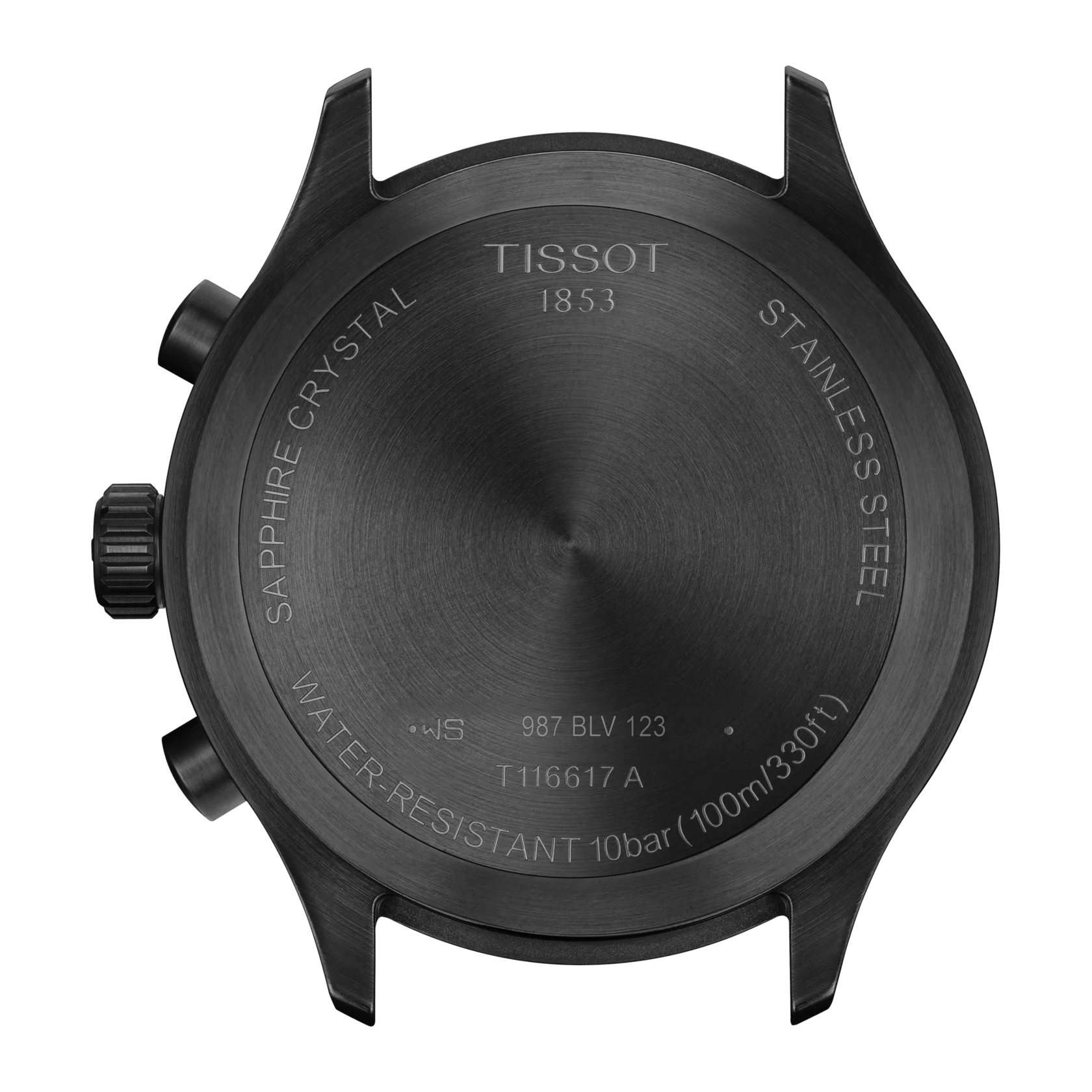 Back view of the watch case Tissot Chrono XL
