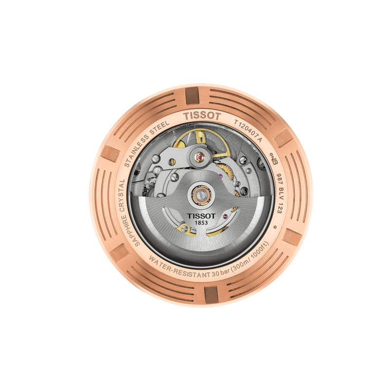 Back view of the watch case Tissot Seastar 1000 Powermatic 80