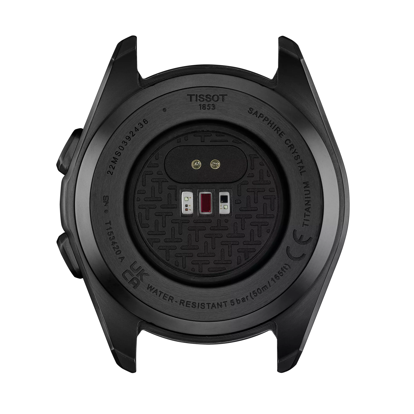 Back view of the watch case Tissot T-Touch Connect Sport