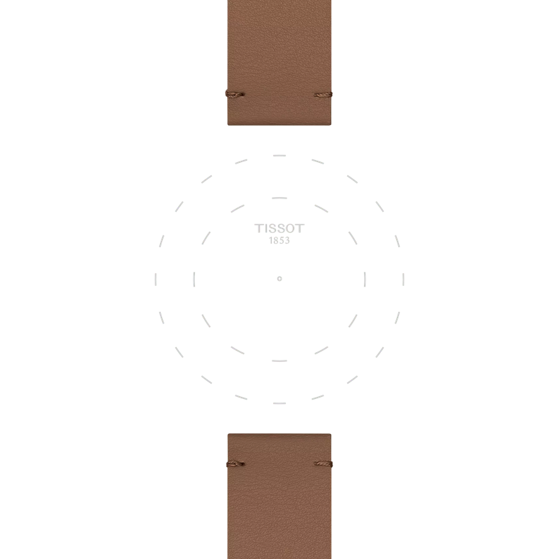 TISSOT オフィシャル ライト ブラウン ストラップ 20 mmのラグのフォーカス