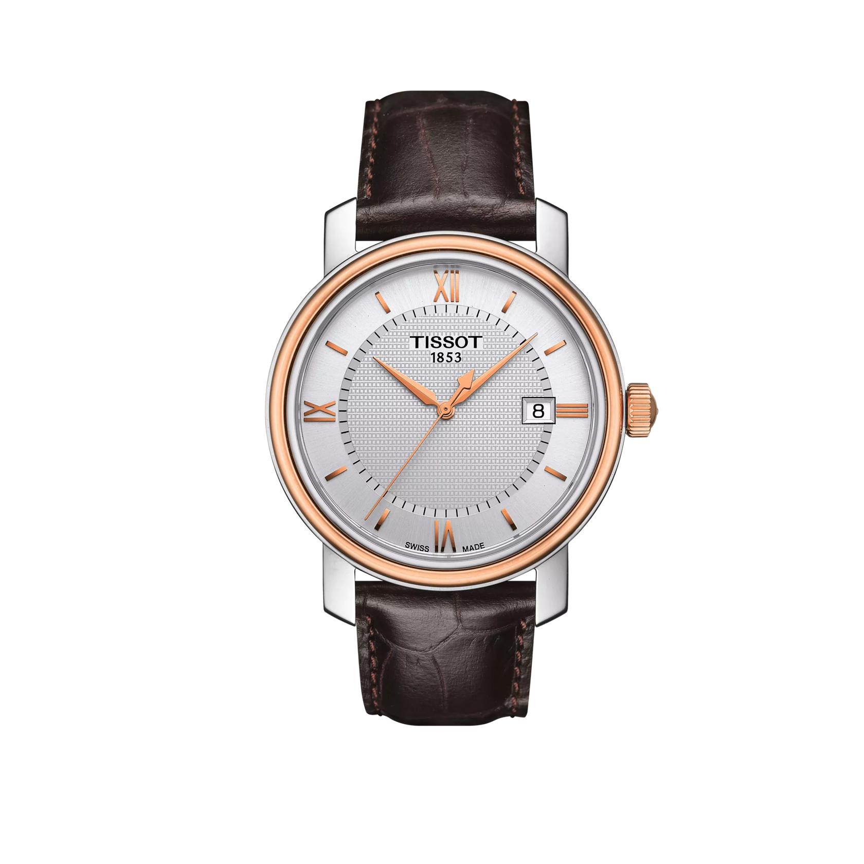 Front view of the watch Tissot Bridgeport 40mm