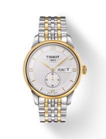 Vista frontal del reloj Tissot Le Locle Automatic Petite Seconde con sombra