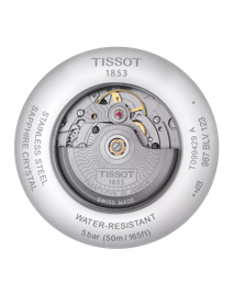 Vue arrière du boîtier de la montre Tissot Chemin des Tourelles Powermatic 80 GMT