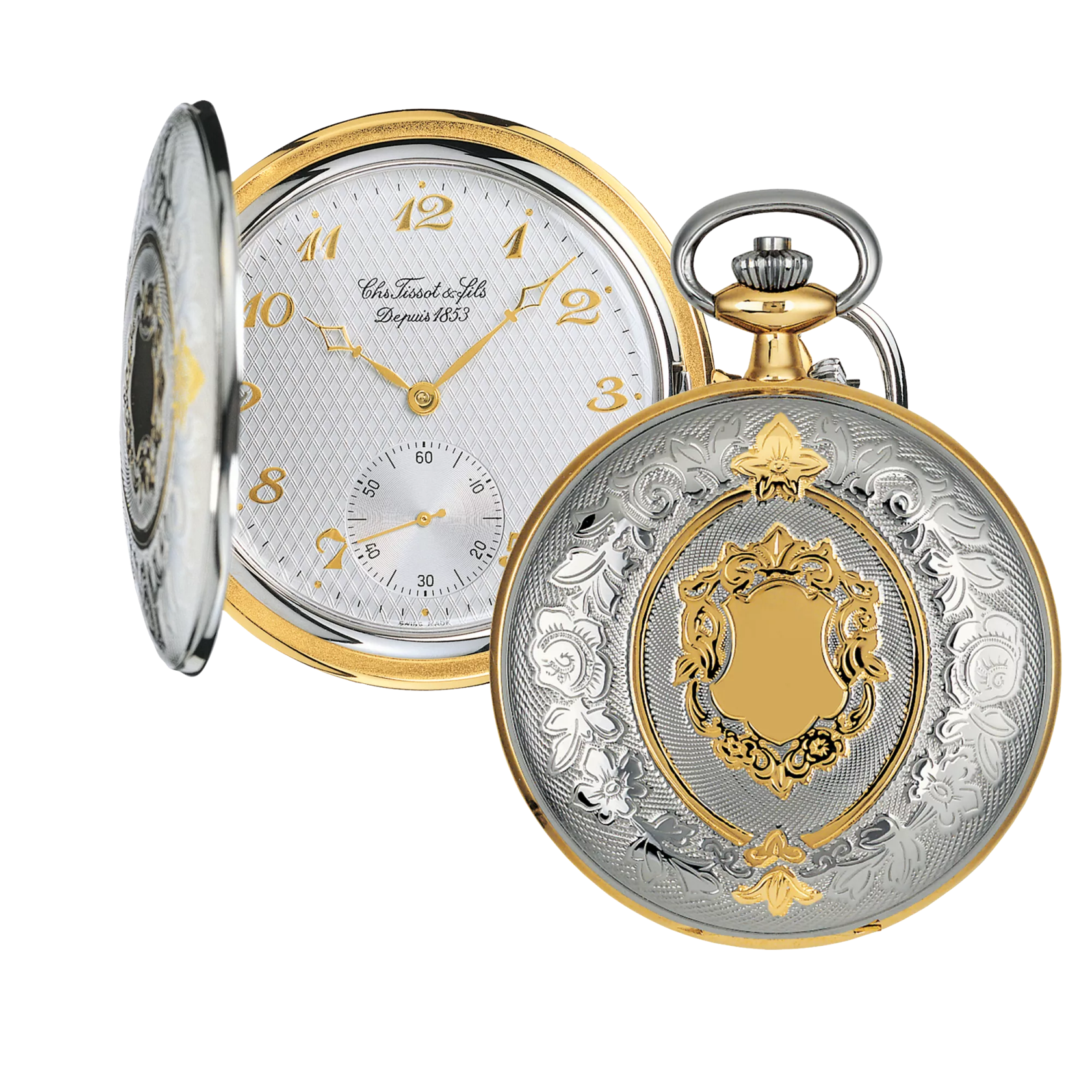 Front view of the watch Tissot Savonnette Mechanical