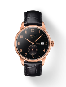 Front view of the watch Tissot Le Locle Automatique Petite Seconde with shadow
