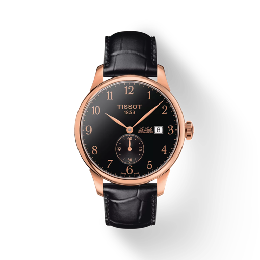 Vue de face de la montre Tissot Le Locle Automatique Petite Seconde avec ombre