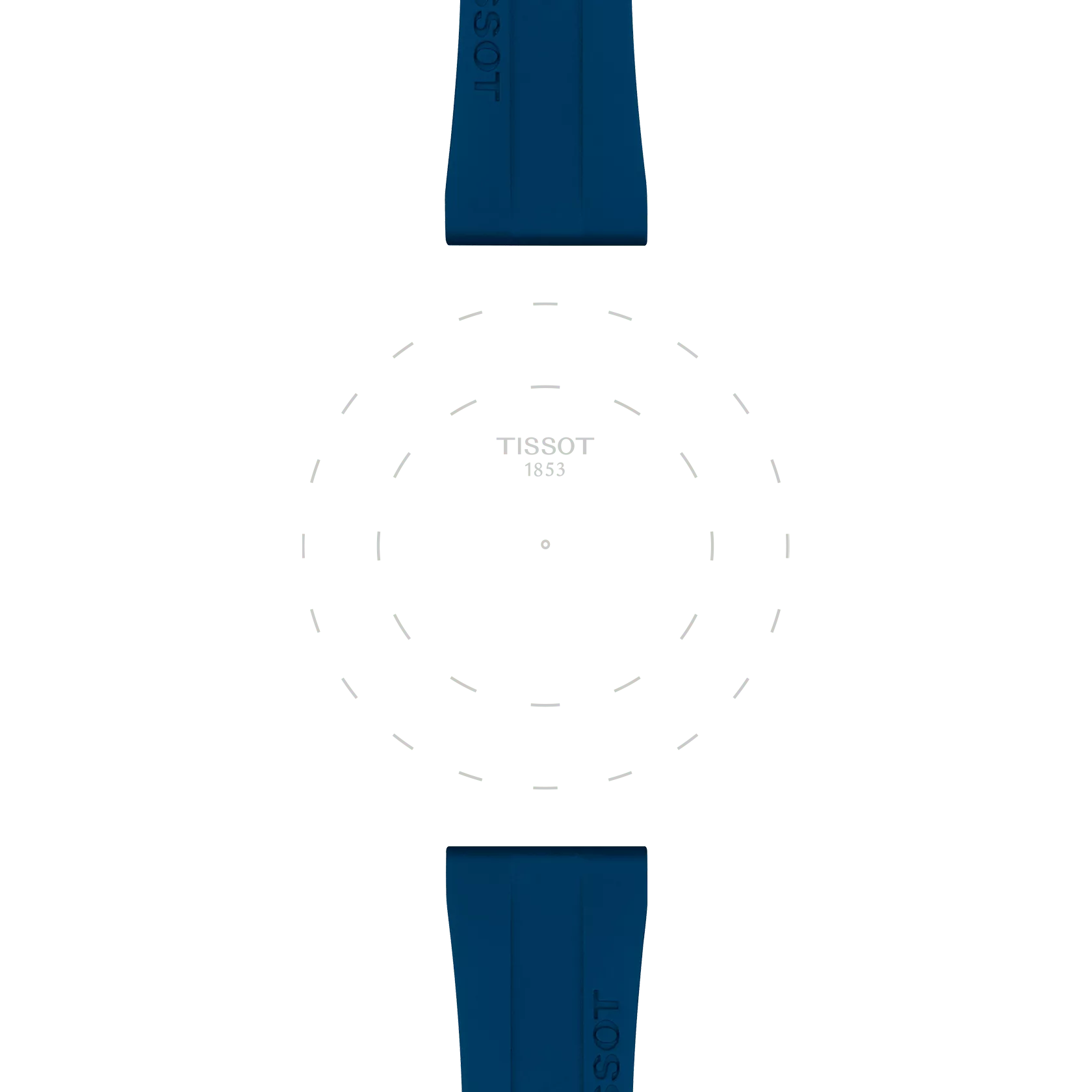 TISSOT ブルー ラバー ストラップ 20MMのラグのフォーカス