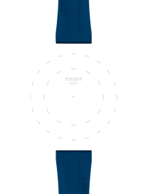 Focus on the lugs of Tissot Επίσημο μπλε καουτσούκ λουράκι 20 mm
