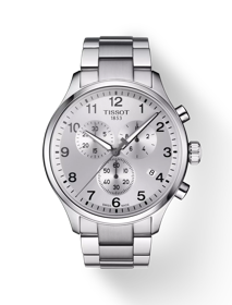 Front view of the watch Tissot Chrono XL Classic with shadow