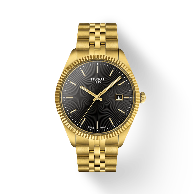 Vista frontal del reloj Tissot Ballade 40mm con sombra