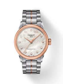 Front view of the watch Tissot Luxury Automatic with shadow