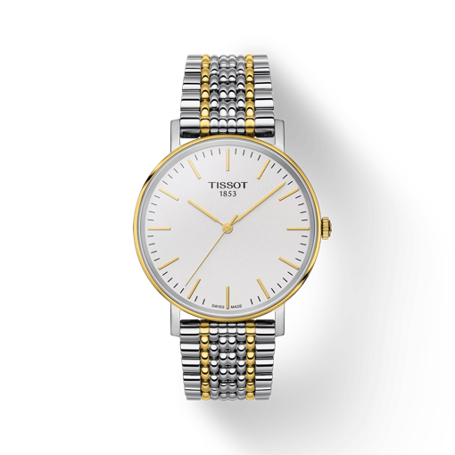 Front view of the watch Tissot Everytime 38mm with shadow