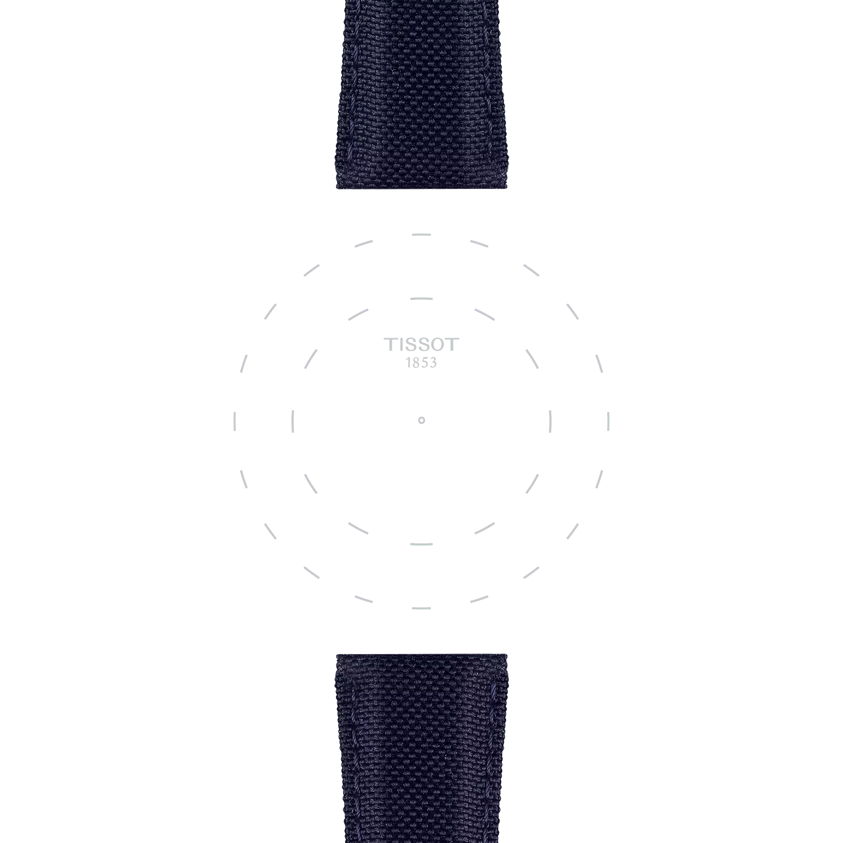 TISSOT ブルー ファブリック ストラップ 21mmのラグのフォーカス