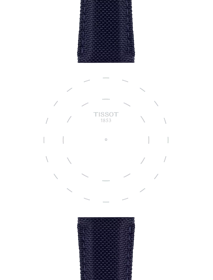 Focus on the lugs of Tissot Official Blue Fabric Strap Lugs 21 mm