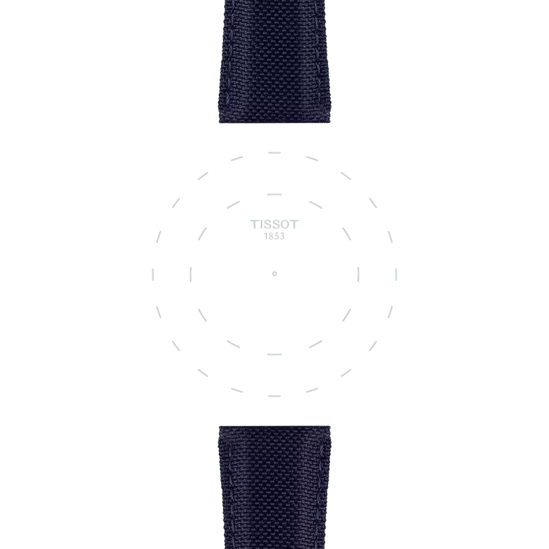 TISSOT ブルー ファブリック ストラップ 21mmのラグのフォーカス