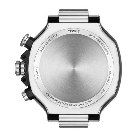 Vista posterior de la caja del reloj Tissot T-Race Chronograph
