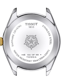 Back view of the watch case Tissot PR 100 Sport Chic