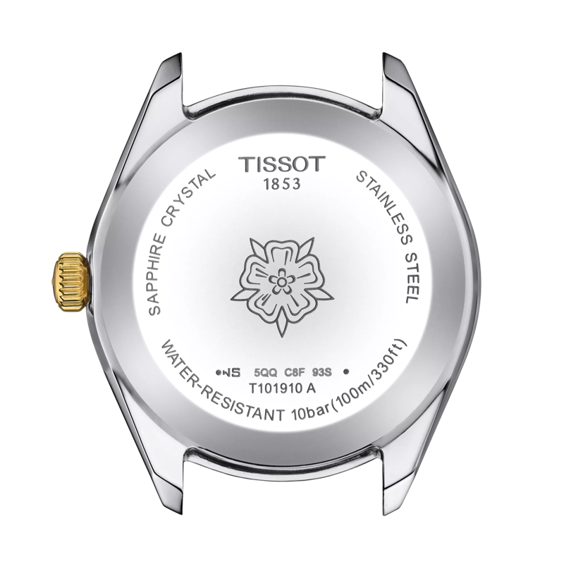 Back view of the watch case Tissot PR 100 Sport Chic