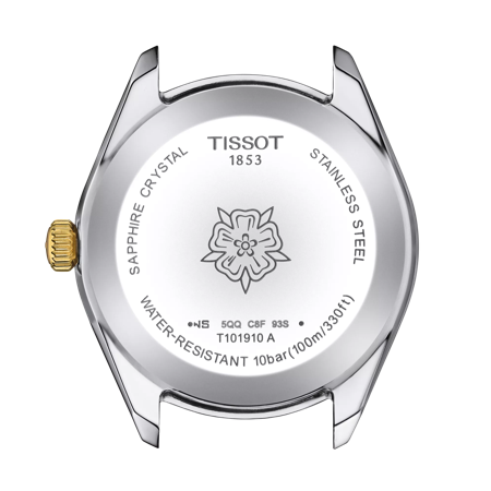 Back view of the watch case Tissot PR 100 Sport Chic