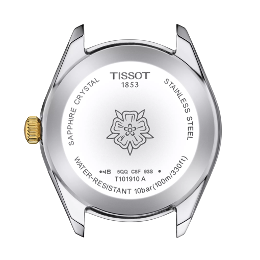Back view of the watch case Tissot PR 100 Sport Chic