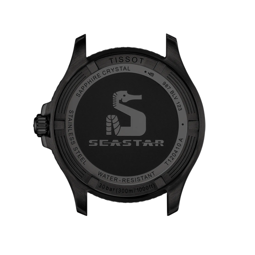 Back view of the watch case Tissot Seastar 1000 Quartz 40mm