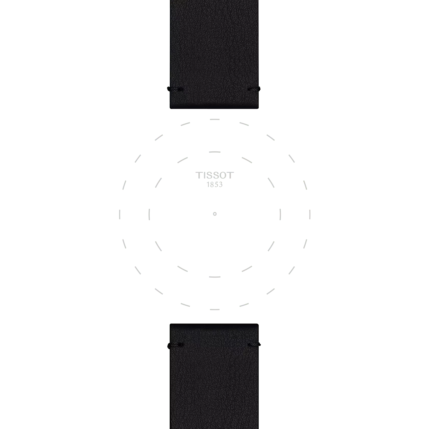 Focus on the lugs of Tissot Official Black Synthetic Strap Lugs 22 mm