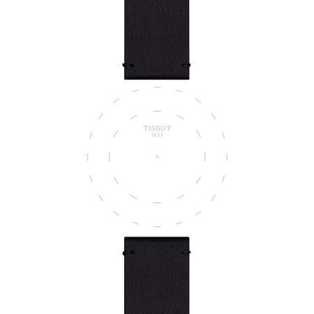 Focus on the lugs of Tissot Official Black Synthetic Strap Lugs 22 mm