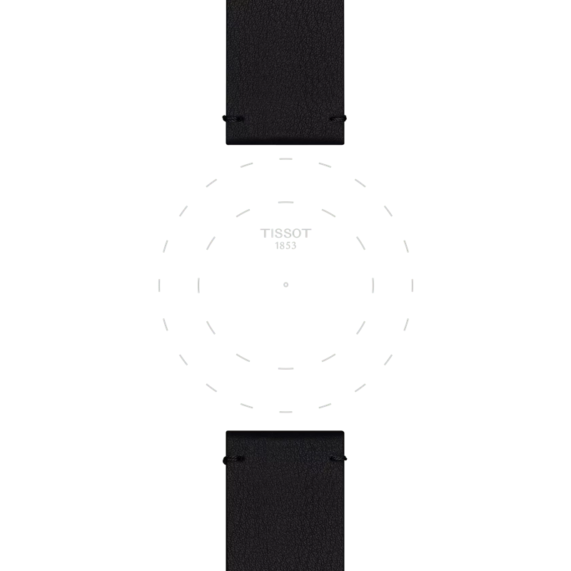Focus on the lugs of Tissot Official Black Synthetic Strap Lugs 22 mm