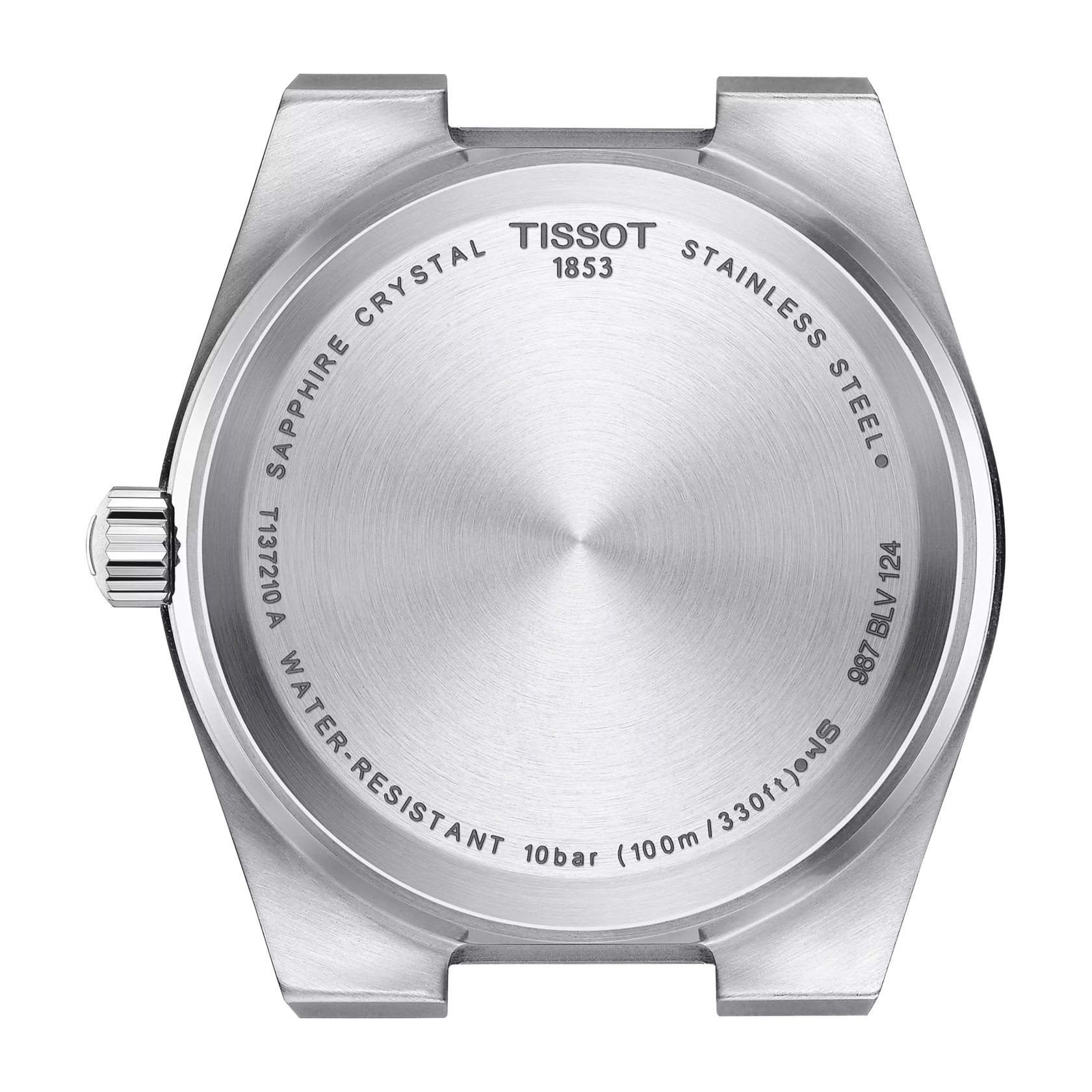 Back view of the watch case Tissot PRX 35mm