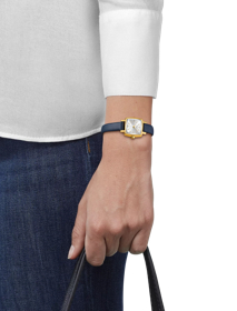 Simulation of the watch Tissot Lovely Square Summer Kit on a wrist