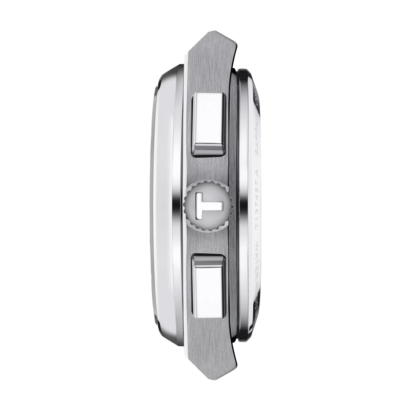 Profile view of the watch case Tissot PRX Automatic Chronograph 42mm