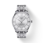 Front view of the watch Tissot Chemin Des Tourelles Powermatic 80 42 mm with shadow