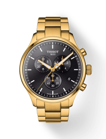 Front view of the watch Tissot Chrono XL Classic with shadow