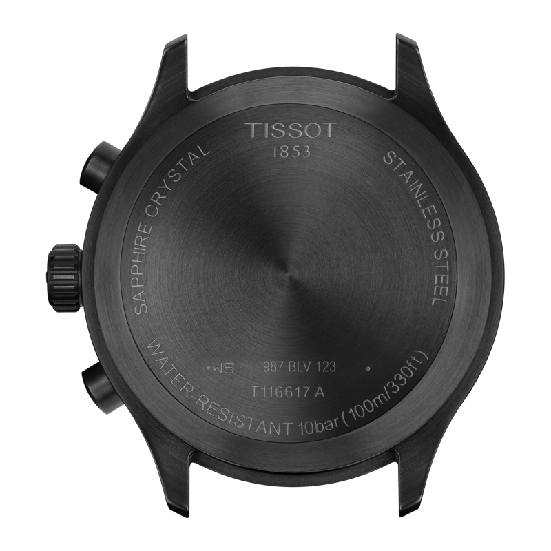 Back view of the watch case Tissot Chrono XL Vintage