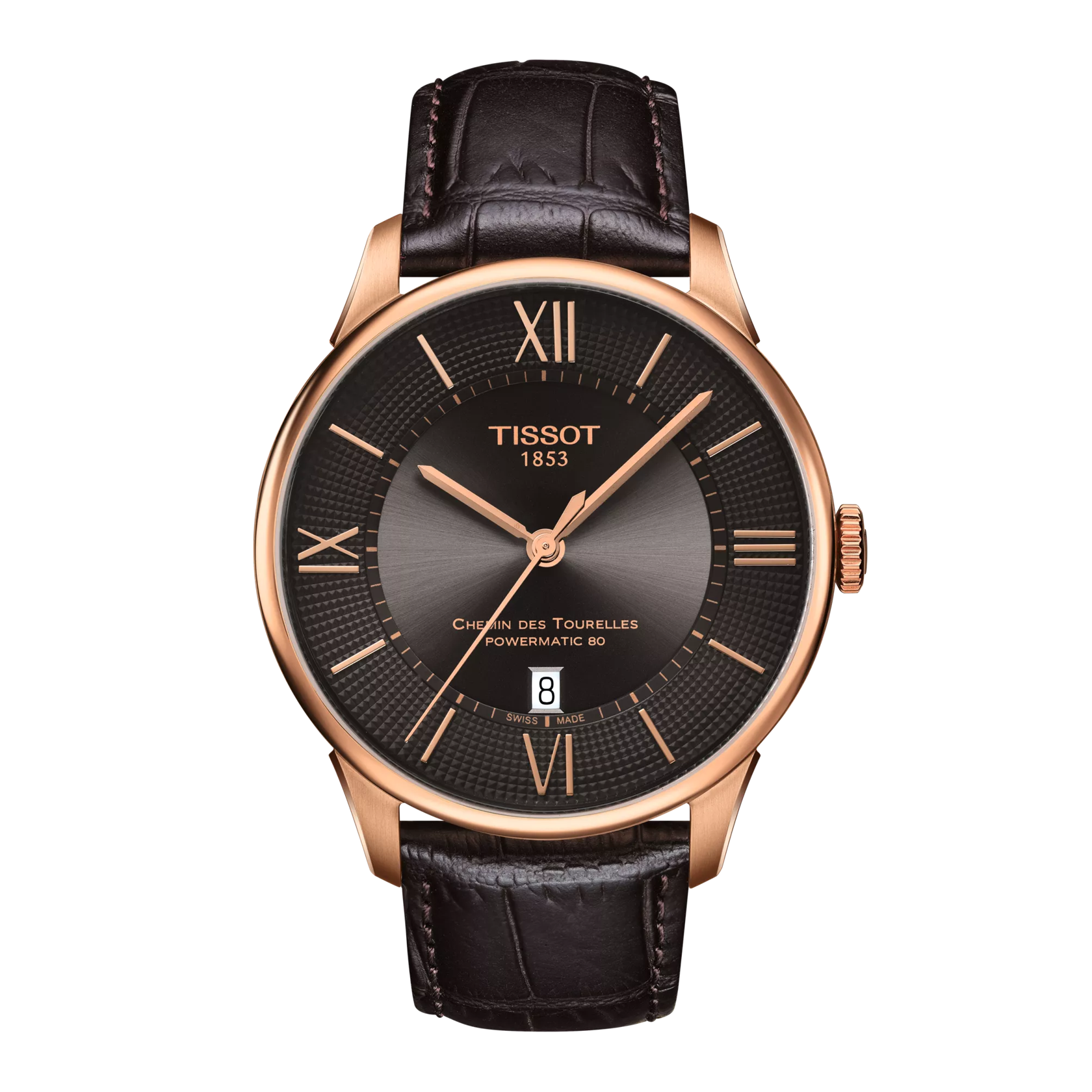 Front view of the watch Tissot Chemin des Tourelles Powermatic 80
