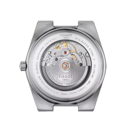 Back view of the watch case Tissot PRX Powermatic 80 Steel & 18K Gold Bezel 40mm