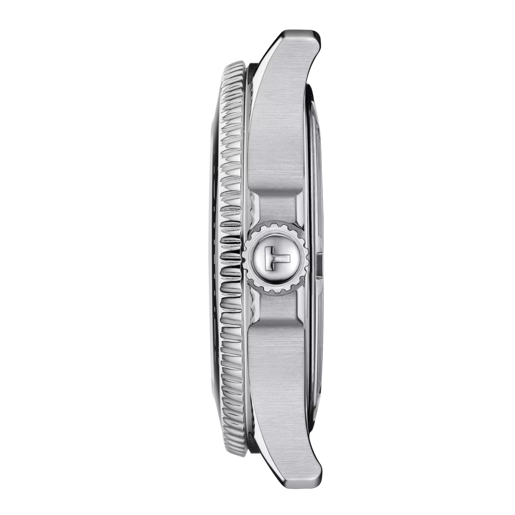 Profile view of the watch case Tissot Seastar 1000 36mm