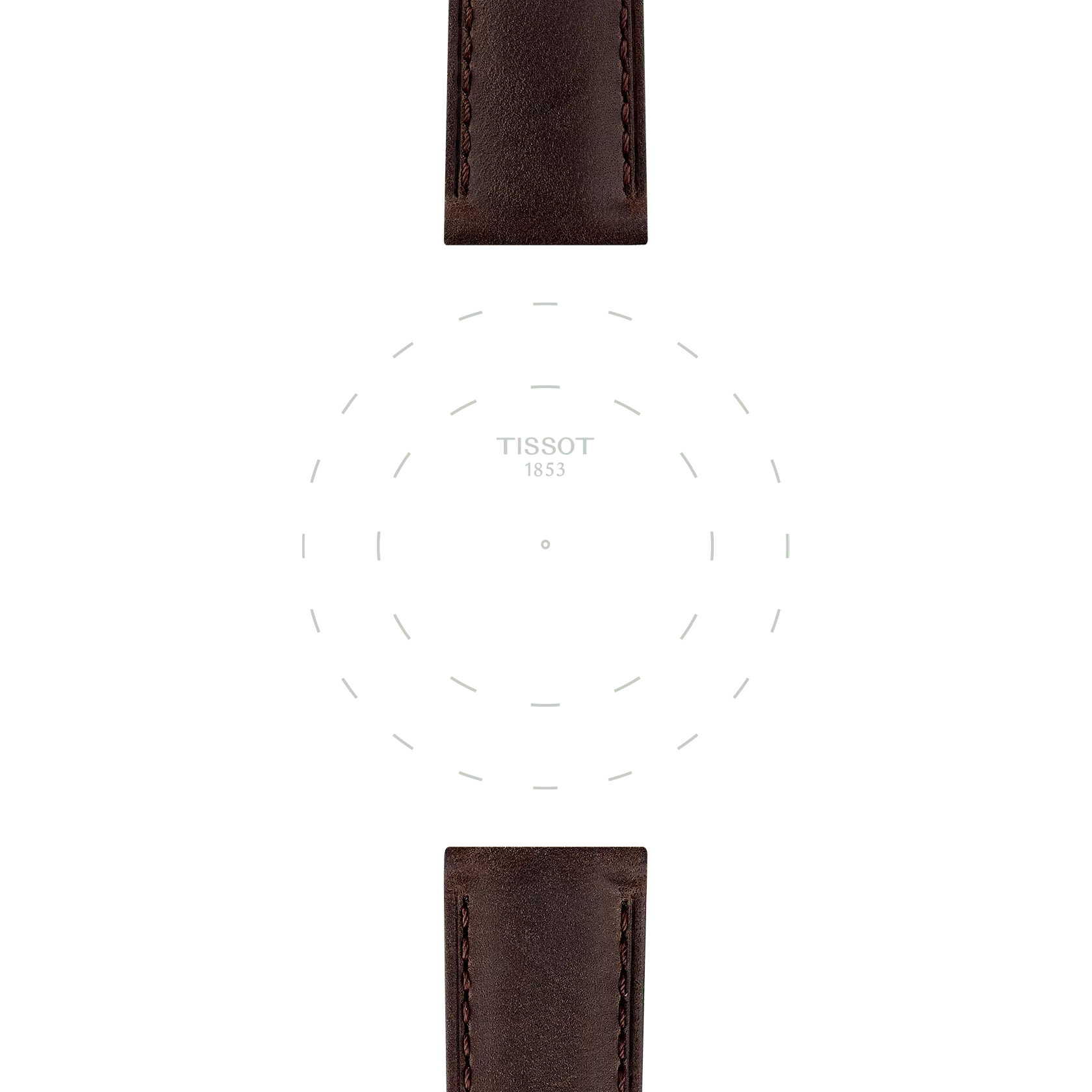 Focus on the lugs of Tissot Official Brown Leather Strap 20 mm