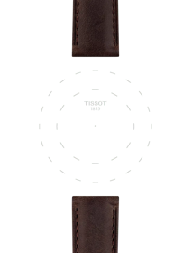 Focus on the lugs of Tissot Επίσημο καφέ δερμάτινο λουράκι 20 mm